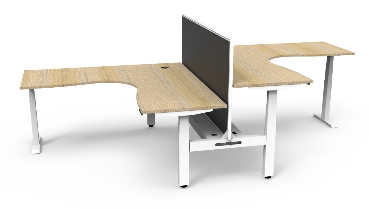 Boost+ 2 Person Corner Workstation - with Screens